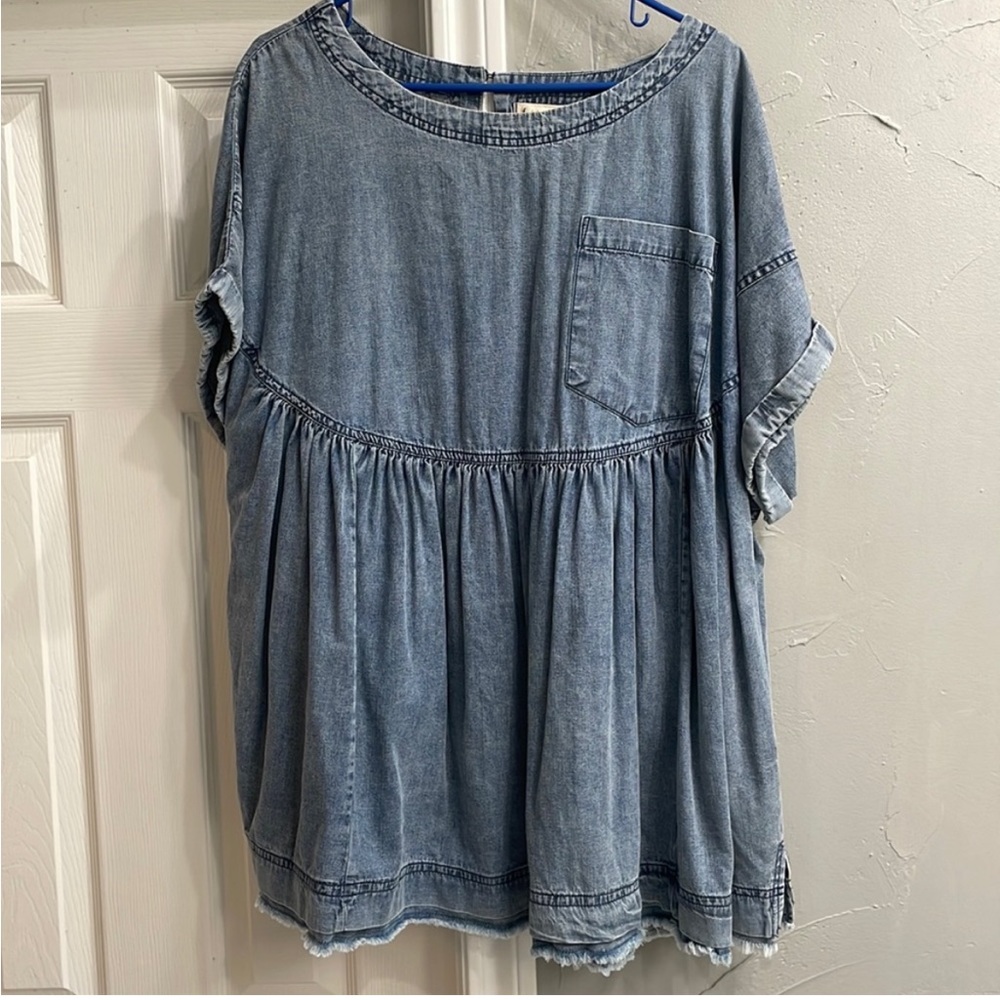 Free People Denim Blouse